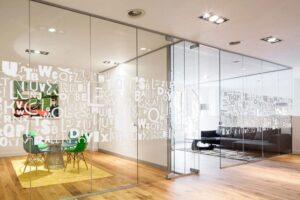 White Text Window Film