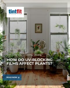 How do UV blocking window films affect plants?